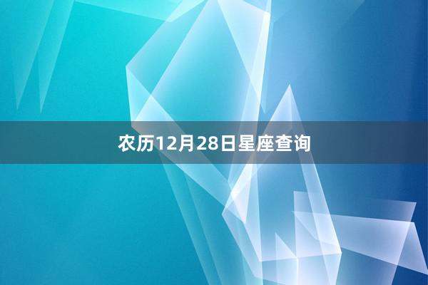 农历12月28日星座查询